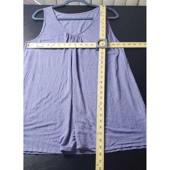Eileen Fisher Tank Tops L Lot of 2 Gray Purple 100% Linen Slub Pleat Casual Flow - Picture 9 of 11